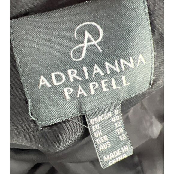 Adrianna Papell Black Sleeveless Chiffon Halter Dress Cocktail Sz 8 Party Wear - Picture 3 of 9